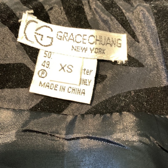 Grace Chuang Black Zebra Striped Ruffle Jacket Size XS - Picture 11 of 16